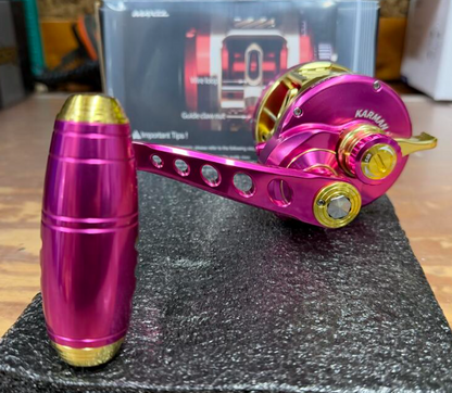 Maxel Armory 35L Level Wind Pink And Light Gold Conventional Reel Left Hand