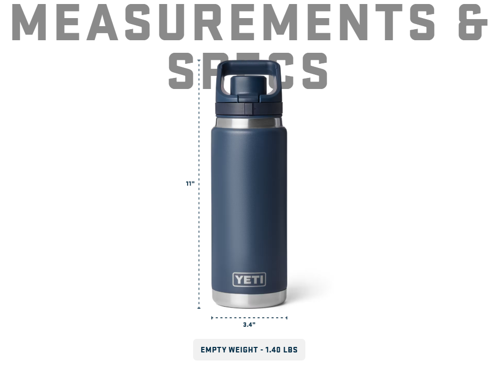 YETI Rambler Bottle Flip With Chug Cap 26oz