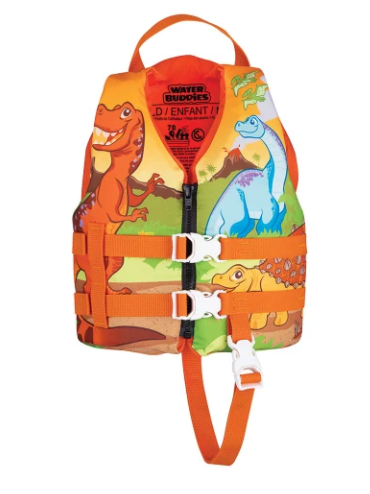 Full Throttle Water Buddies Life Vest - Child 30-50lbs - Dinosaurs