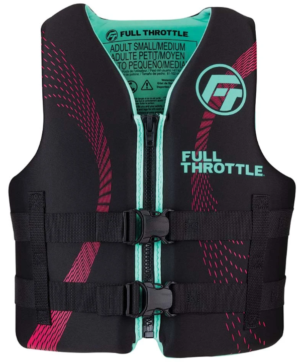 Full Throttle Adult Rapid-Dry Life Jacket - S/M - Aqua/Black
