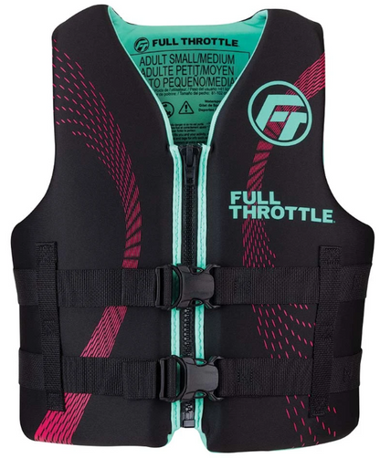 Full Throttle Adult Rapid-Dry Life Jacket - S/M - Aqua/Black