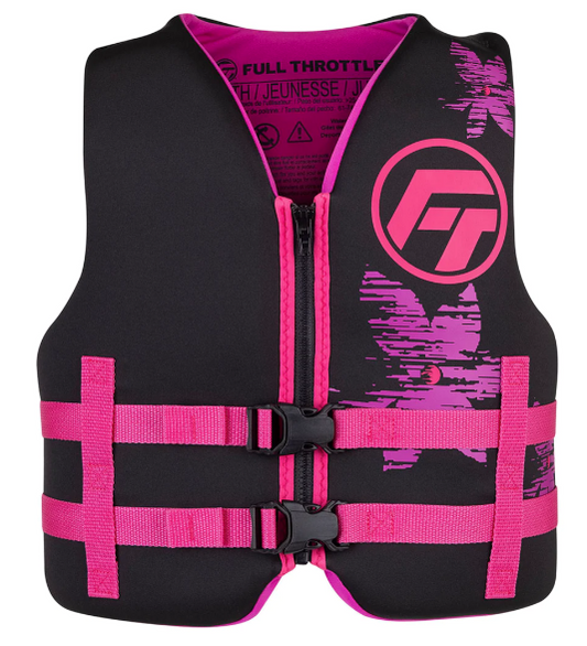 Full Throttle Rapid-Dry Life Jacket - Youth (55-88 lbs) - Pink