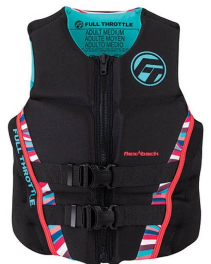 Full Throtle Women's Hinged Rapid-Dry Flex-Back Medium Pink Life Vest
