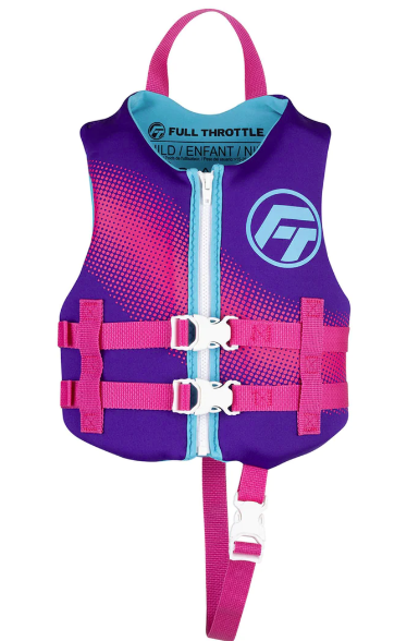 Full Throttle Rapid-Dry Life Jacket - Child (33-55 lbs) - Purple