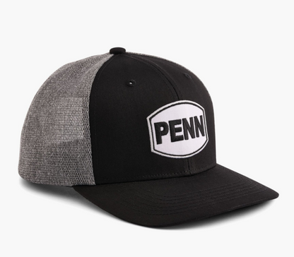 Penn Camo Logo Trucker Snapback Hat Black