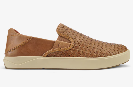 Olukai Men’s Woven Leather Shoes Lae‘ahi Lauhala Fox