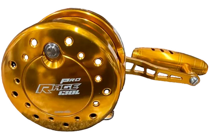 Maxel Rage Pro 130L Convention Reel Custom Gold Edition Left Hand