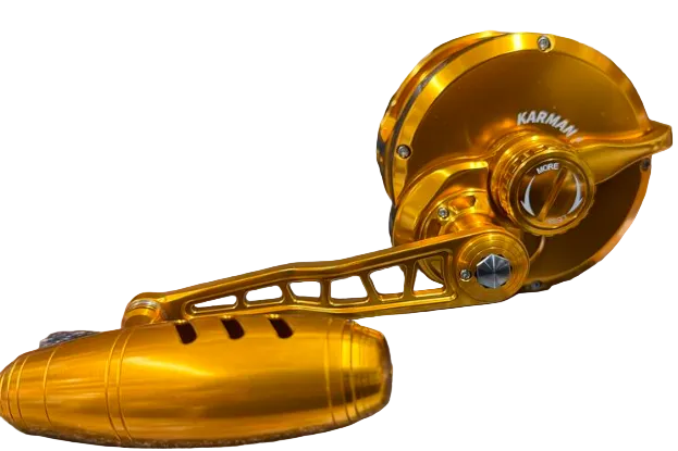 Maxel Rage Pro 130L Convention Reel Custom Gold Edition Left Hand