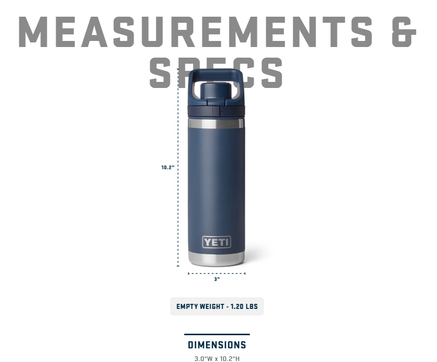 YETI Rambler Bottle Flip With Chug Cap 18oz