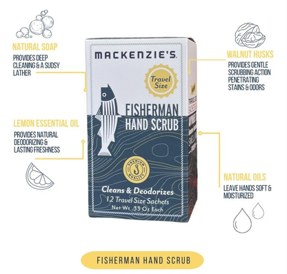 Mackenzie's Fisherman Hand Scrub Travel Sized .33 FL OZ Packets - Pack of 12
