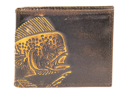 Zep Pro Burnished Leather Bifold Wallet Dolphin Mahi-Mahi