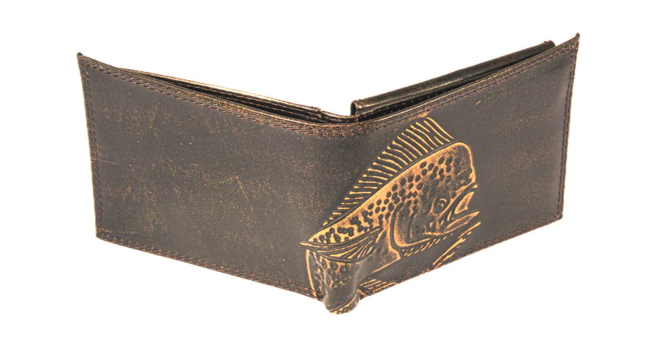 Zep Pro Burnished Leather Bifold Wallet Dolphin Mahi-Mahi