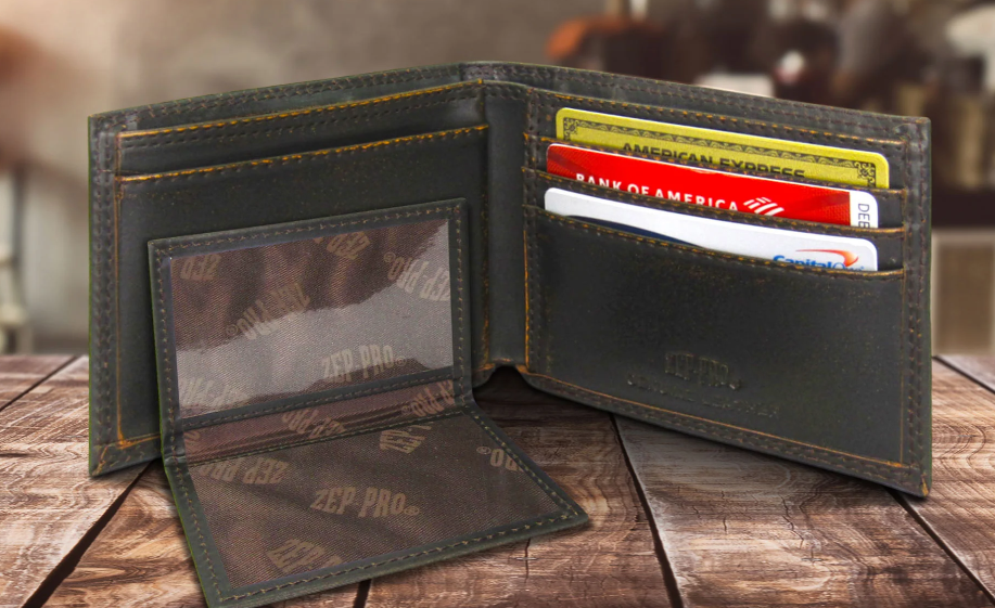 Zep Pro Burnished Leather Bifold Wallet Marlin
