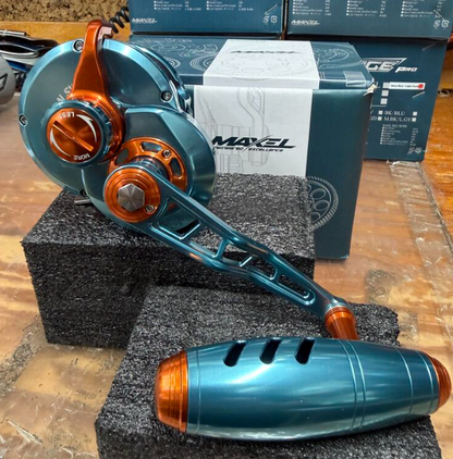 Maxel Rage Pro 60 Dark Grey Blue Orange Conventional Reel Right Hand