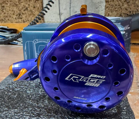 Maxel Rage Pro 60 Navy Blue Light Gold Conventional Reel Right Hand