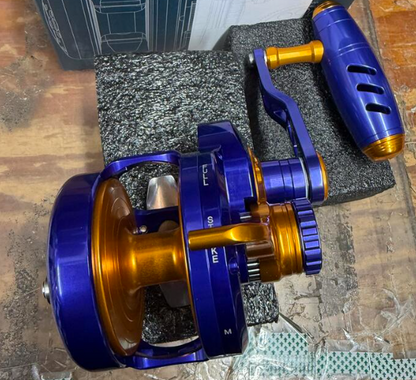 Maxel Rage Pro 60 Navy Blue Light Gold Conventional Reel Right Hand