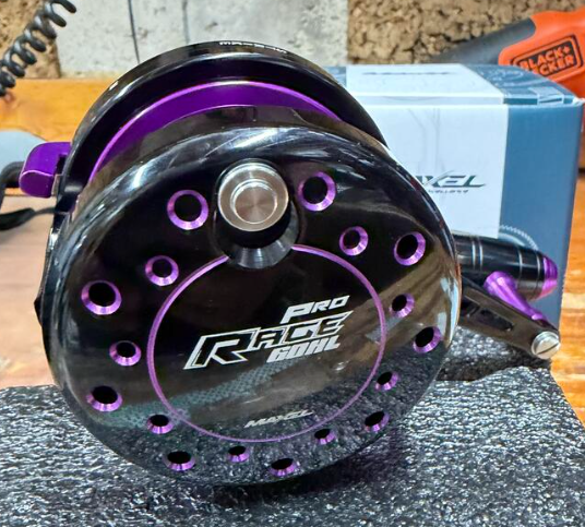 Maxel Rage Pro 60L Black Purple Conventional Reel Left Hand