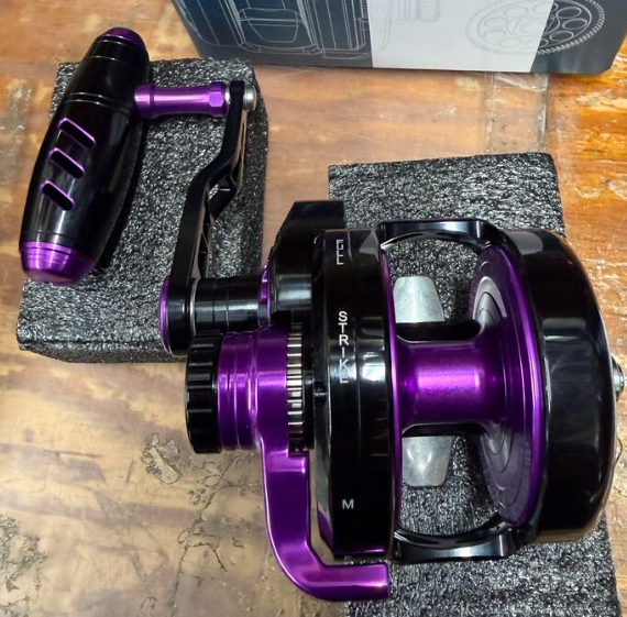 Maxel Rage Pro 60L Black Purple Conventional Reel Left Hand