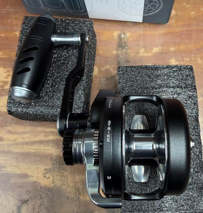 Maxel Rage Pro 60L Matte Black Light Gray Conventional Reel Left Hand