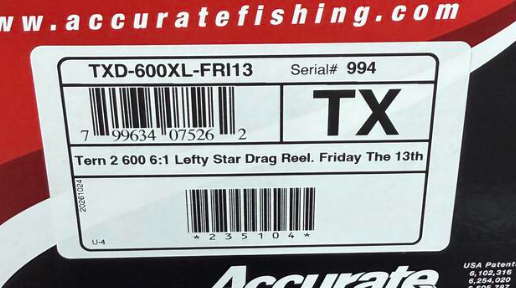 Accurate TXD-600XL-FRI13 Limited Edition Friday The 13th Conventional Reel Left Hand