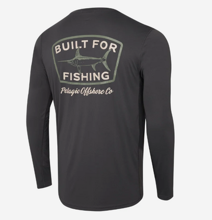 Pelagic Long Sleeve Fishing Shirt Vaportek Swordie Graphite