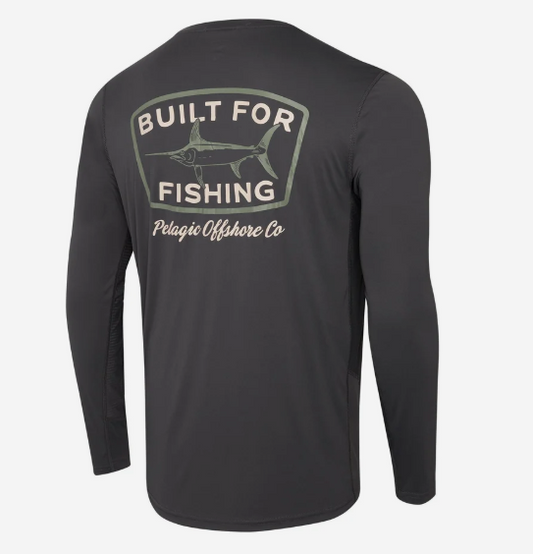 Pelagic Long Sleeve Fishing Shirt Vaportek Swordie Graphite