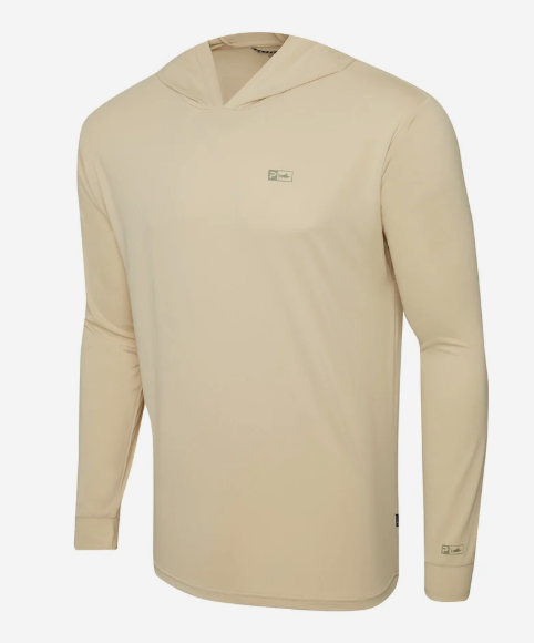 Pelagic Hooded Long Sleeve Fishing Shirt Aquatek Goioine Hook Up Sketch Sand
