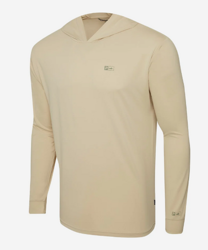 Pelagic Hooded Long Sleeve Fishing Shirt Aquatek Goioine Hook Up Sketch Sand