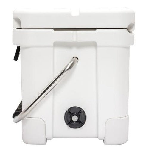 Calcutta Renegade Cooler 20 Liter White w/LED Drain Plug, SS Carry Handle