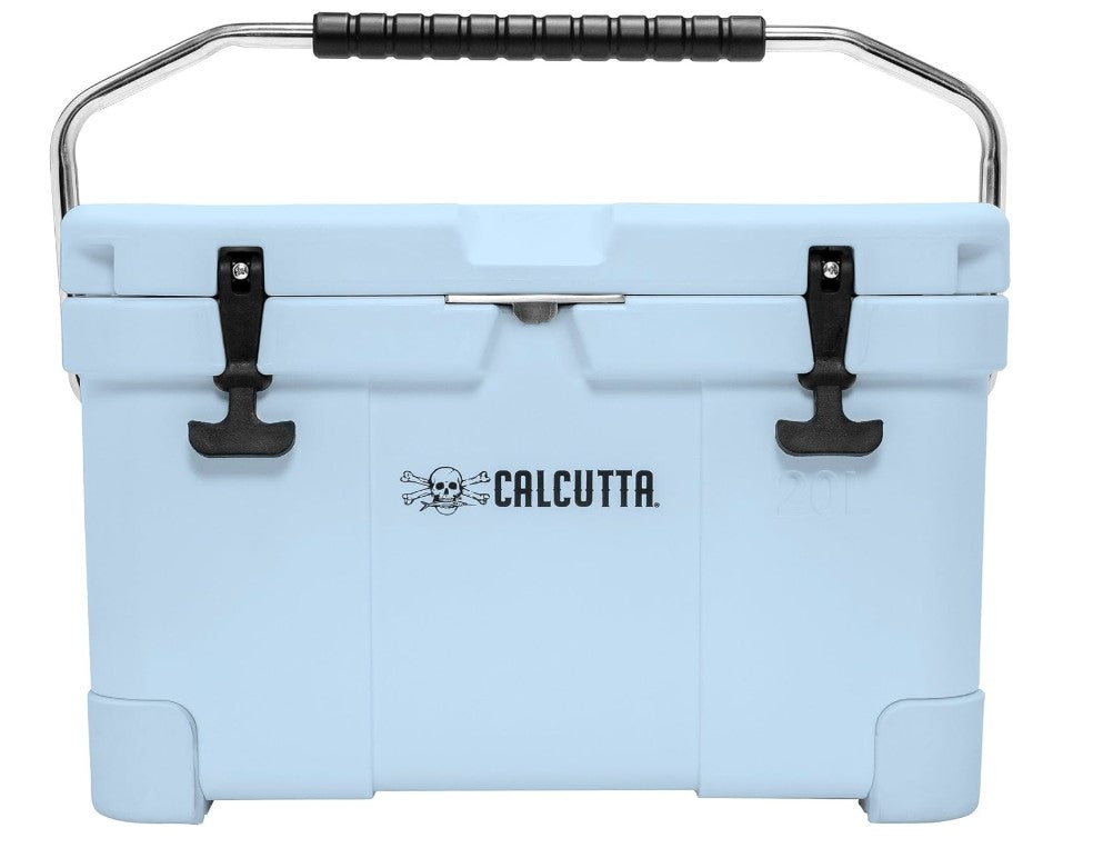 Calcutta Renegade Cooler 20 Liter White w/LED Drain Plug, SS Carry Handle