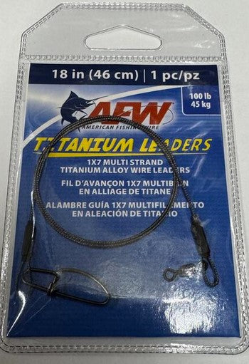 AFW Titanium Surfstrand, Bare 1x7 Wire Leader Black Oxide 18" 100LB