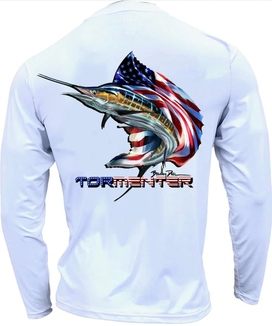 Tormenter Men's Performance Shirt- Sailing Patriot