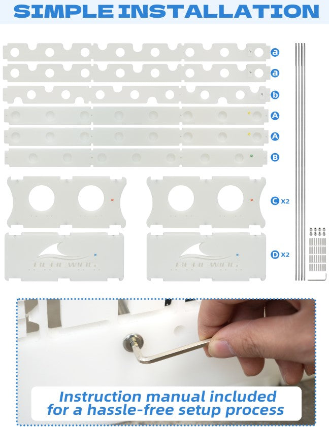 45 Fishing Rods Storage Rack Trolling Aluminum Bent Butt Rod Rack Rods Holder for Rods and Reel Combos