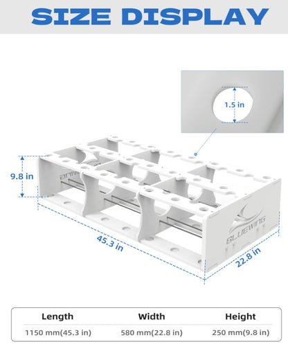 45 Fishing Rods Storage Rack Trolling Aluminum Bent Butt Rod Rack Rods Holder for Rods and Reel Combos