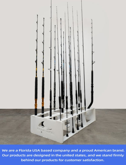 45 Fishing Rods Storage Rack Trolling Aluminum Bent Butt Rod Rack Rods Holder for Rods and Reel Combos