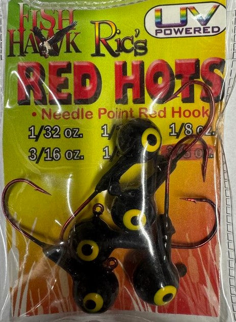 arkie fishing jig head red hook Fish Hawk Ric's Red Hots Jig Head Red Hook Black / 3/8oz