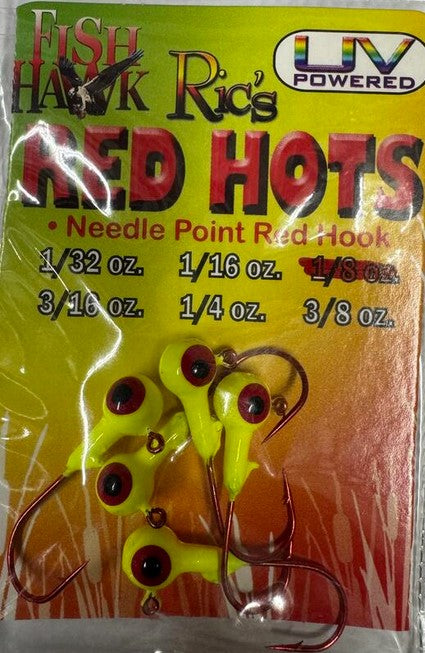 Fish Hawk Ric's Red Hots Jig Head Red Hook White / 1/4oz