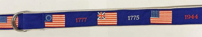 Florida Palm Beach Embroidered Ribbon Belts D Ring
