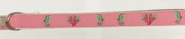 Florida Palm Beach Embroidered Ribbon Belts D Ring