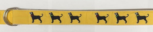 Florida Palm Beach Embroidered Ribbon Belts D Ring