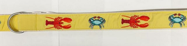 Florida Palm Beach Embroidered Ribbon Belts D Ring