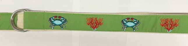 Florida Palm Beach Embroidered Ribbon Belts D Ring