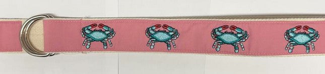 Florida Palm Beach Embroidered Ribbon Belts D Ring