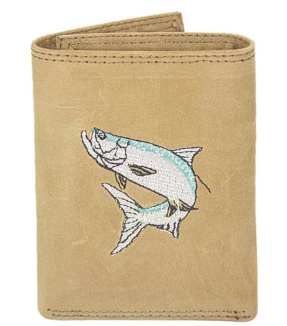 Zep-Pro Men's Trifold Embroidered Leather Wallet.
