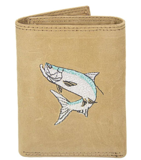 Zep-Pro Men's Trifold Embroidered Leather Wallet.