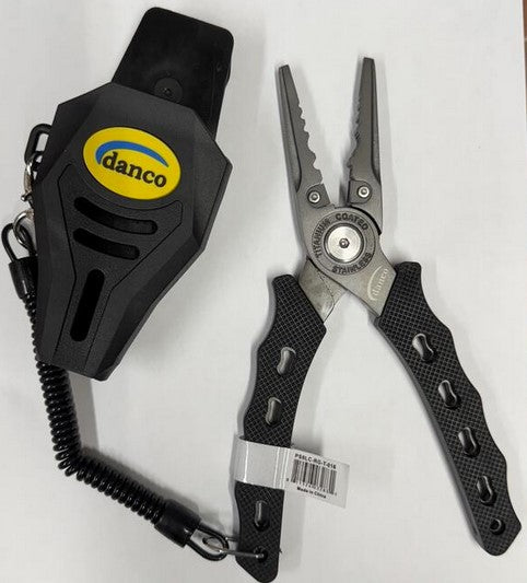Danco Titanium Coated Stainless Steel Pliers With Sheath And Fishing Line Cutter
