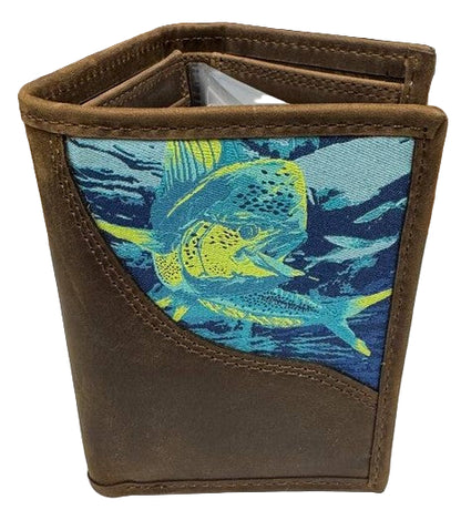 Zep-Pro Men's Trifold Embroidered Leather Wallet.