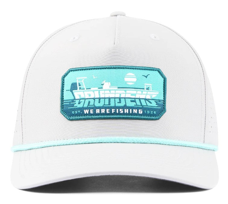 Grundens Skiffscript Silver Vented Hat Snapback Cap
