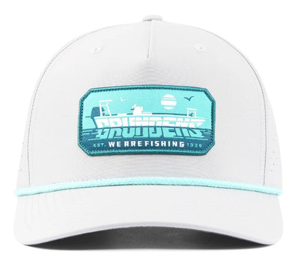 Grundens Skiffscript Silver Vented Hat Snapback Cap