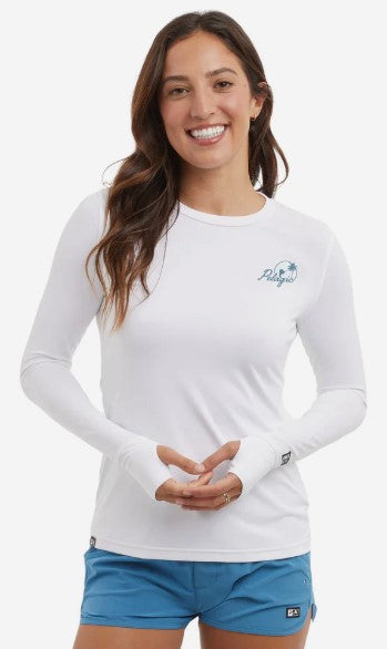 Pelagic Women's Aquatek Hooded Sunset Sails Hooded Performance Long Sleeve Shirt